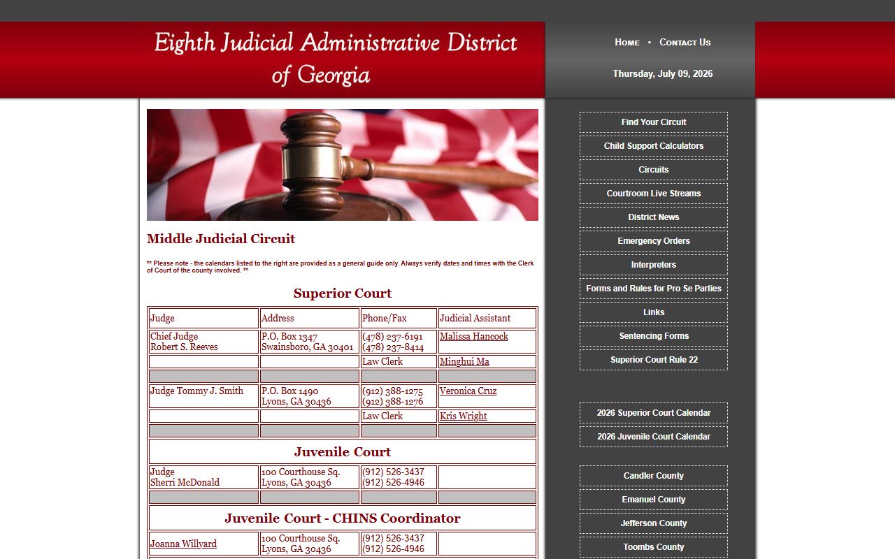 Jefferson County court dockets Middle Judicial Circuit calendar source