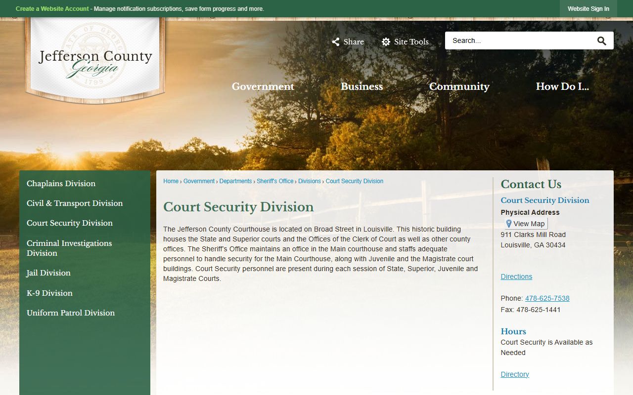 Jefferson County court records courthouse security page