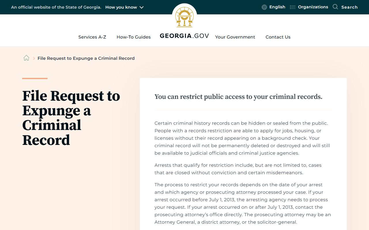 Jefferson County criminal court records Georgia record restriction guide