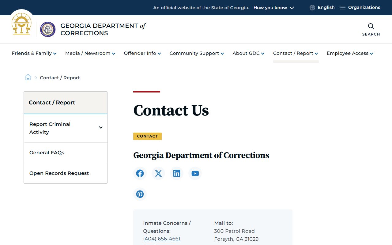 Jefferson County inmate search GDC contact page