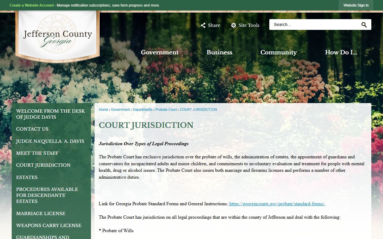Jefferson County marriage and divorce records Probate Court jurisdiction