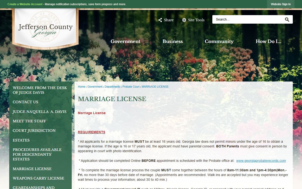 Jefferson County marriage records marriage license requirements