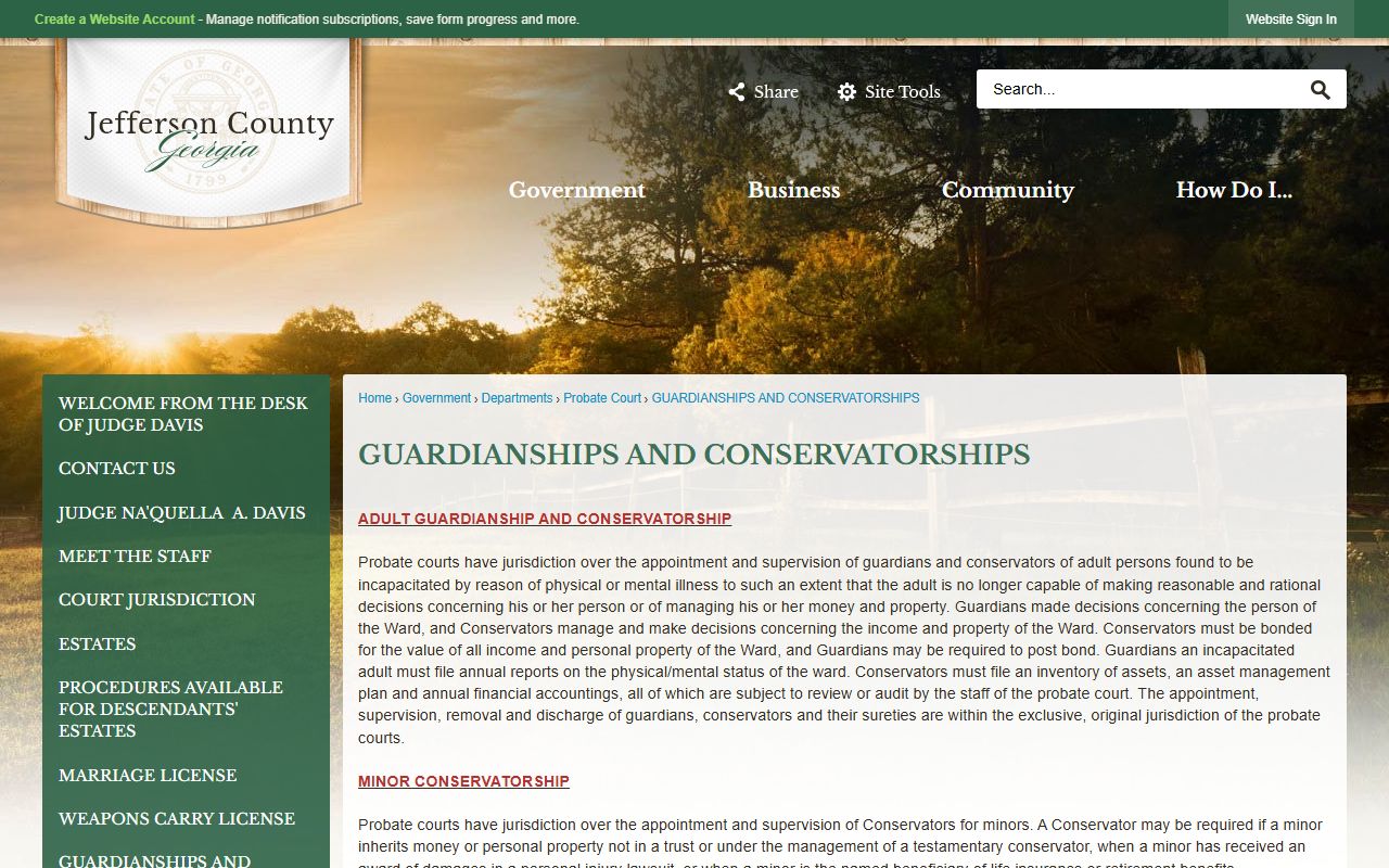 Jefferson County probate records guardianship and conservatorship page
