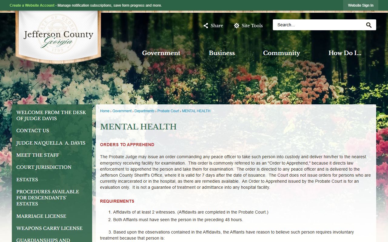 Jefferson County probate records mental health proceedings