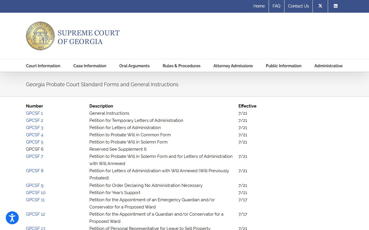 Jefferson County probate records Georgia probate standard forms