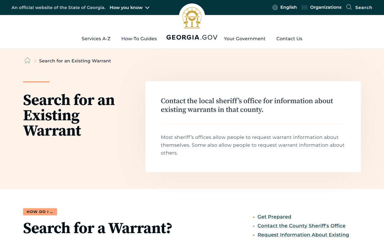 Jefferson County warrant search Georgia.gov warrant guide